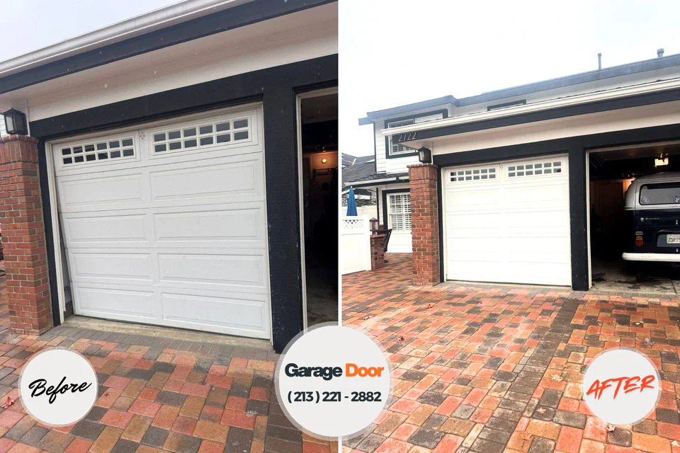 Before and after: garage door repair Sayre, OK